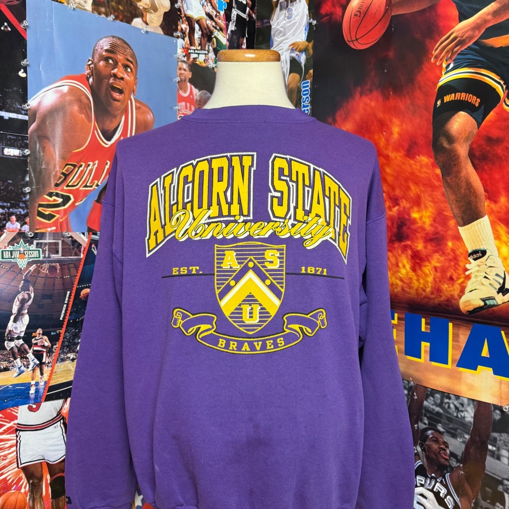 Alcorn State‎ University Braves Purple HBCU Crewneck Sweatshirt Mens XL